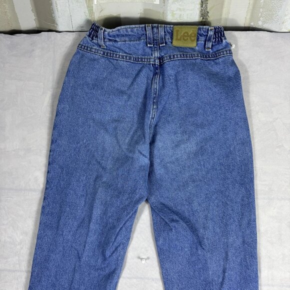 Lee Women's Mom Jeans Blue Denim Elastic Waist High Waisted 5-Pocket 6 Medium - Picture 4 of 16